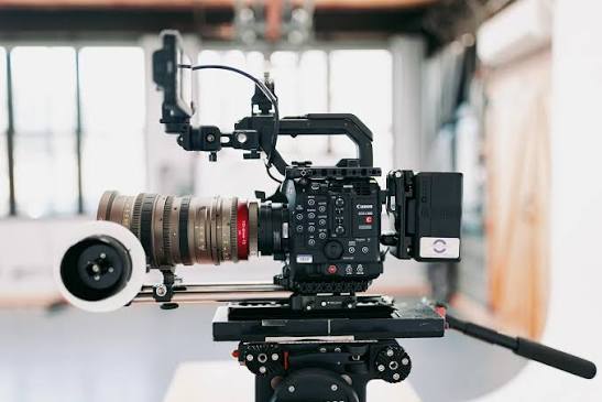 Canon EOS C400 cinema camera on a rig